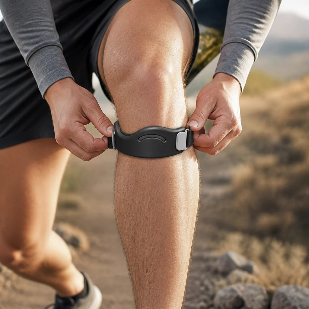 Knee Support Strap Breathable Silicone Pad Adjustable Dual Buckles