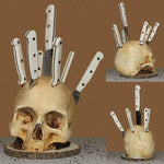 Knife Holder Gothic Skull Design Countertop Organizer