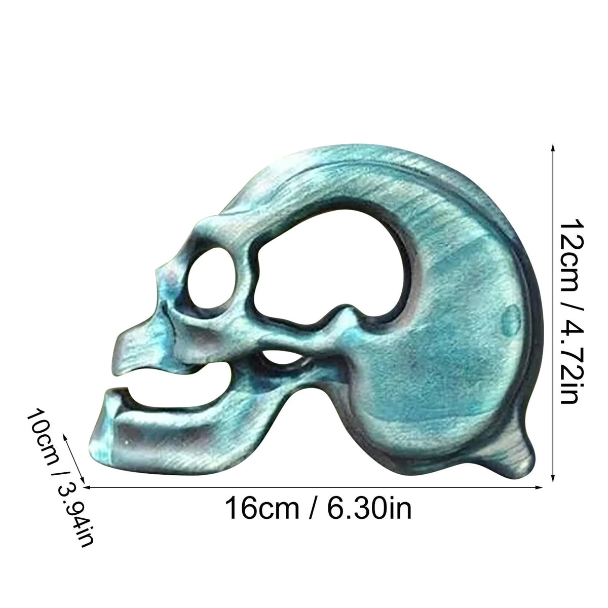 Knife Holder Resin Skull Design Blue Countertop Storage