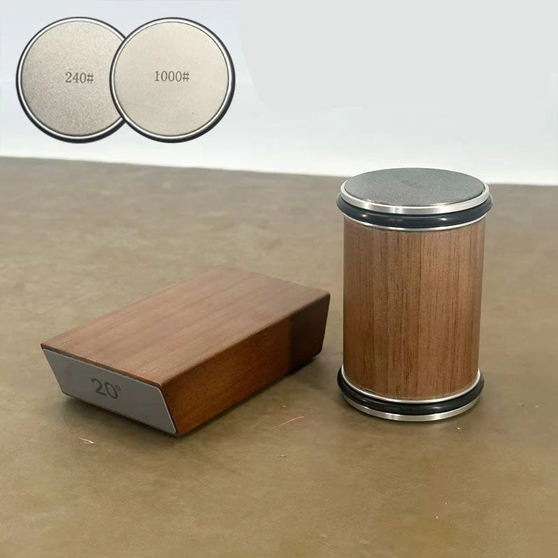 Knife Sharpener Rolling Diamond With Wooden Platform