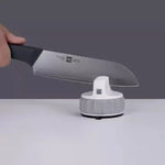 Knife Sharpener Triple Wheel Dual-Grit Suction Base