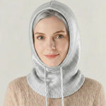 Knit Beanie Cashmere Blend Adjustable Drawstring Fit