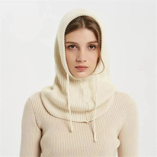 Knit Beanie Cashmere-Blend Adjustable Drawstring Lightweight Warmth