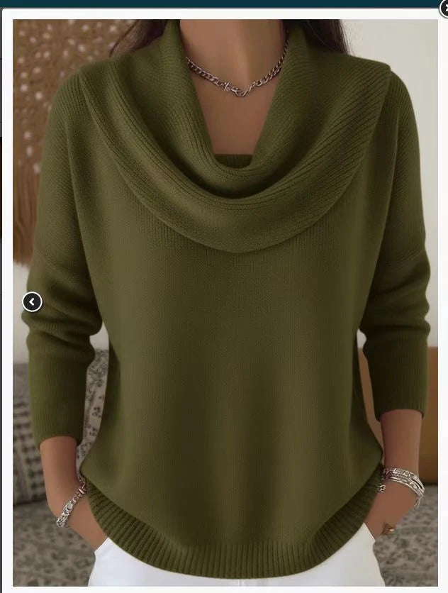 Knit Pullover Sweater Thick Warm Loose Fit Long Sleeve