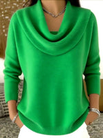 Knit Pullover Sweater Thick Warm Loose Fit Long Sleeve