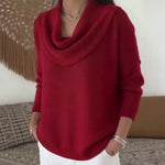 Knit Pullover Sweater Thick Warm Loose Fit Long Sleeve