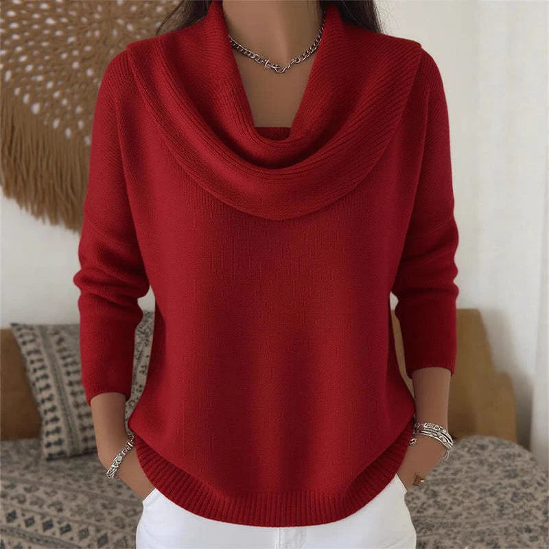 Knit Pullover Sweater Thick Warm Loose Fit Long Sleeve