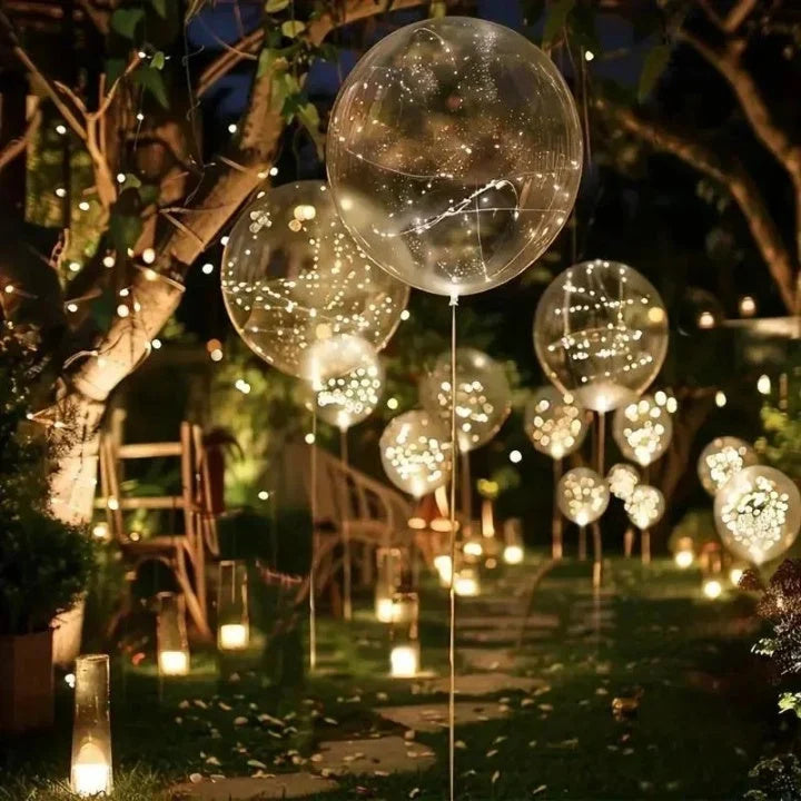 LED Balloons Warm White Glow Latex-Free Set of 10