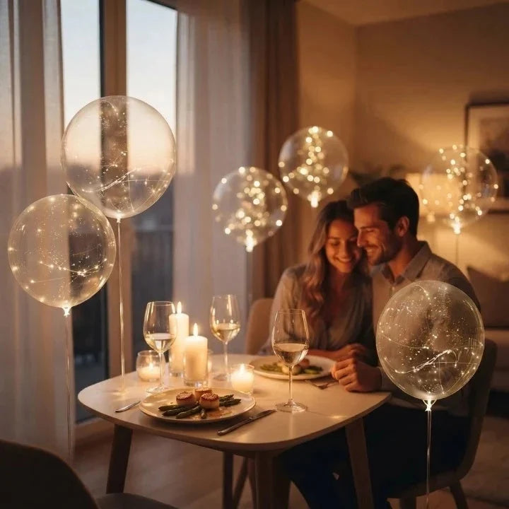 LED Balloons Warm White Glow Set of 10 Reusable
