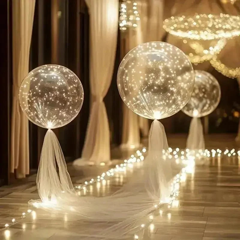 LED Balloons Warm White Glow Set of 10 Reusable