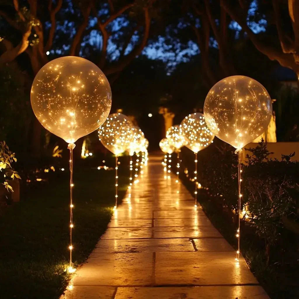 LED Balloons Warm White Reusable Set of 10