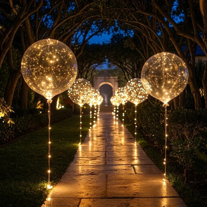 LED Balloons Warm White Reusable Set of 10