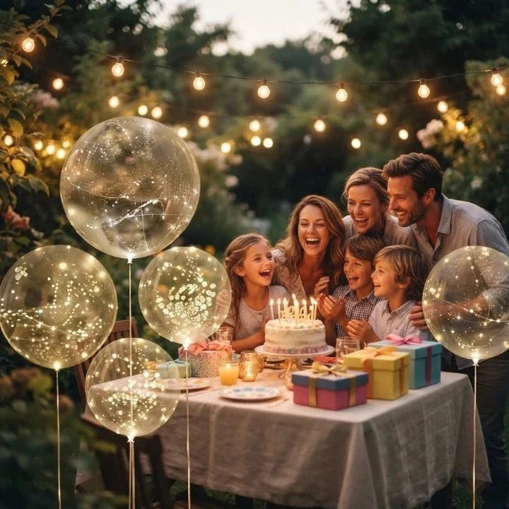 LED Balloons Warm White Reusable Set of 10