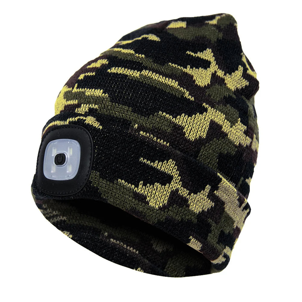LED Beanie Removable Rechargeable Soft Knit