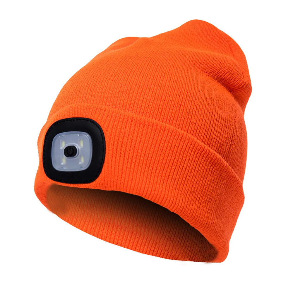 LED Beanie Removable Rechargeable Soft Knit
