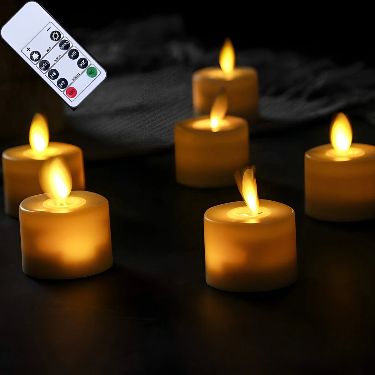 LED Candles Moving Flame Remote Control & Timer