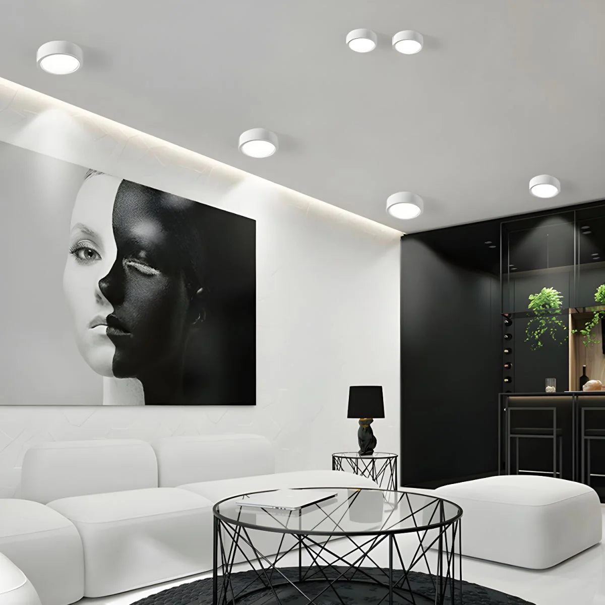 LED Ceiling Light Low-Profile Surface-Mounted Adjustable Color Temperature