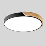 LED Ceiling Light Macaron Shape With Wood Accent