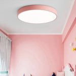 LED Ceiling Light Macaron Shape With Wood Accent