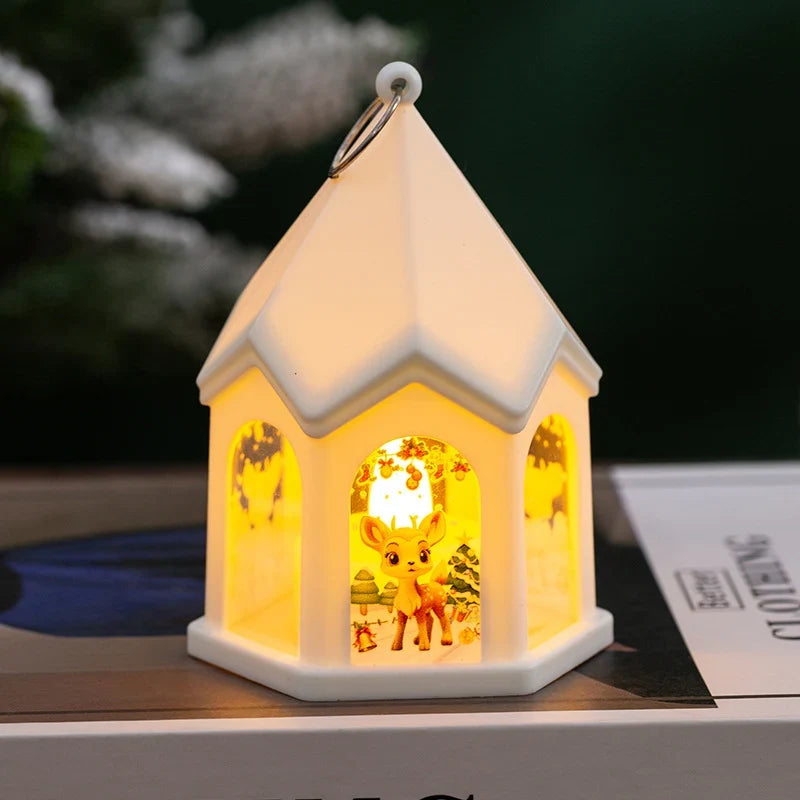 LED Christmas Lantern House-Shaped Flameless