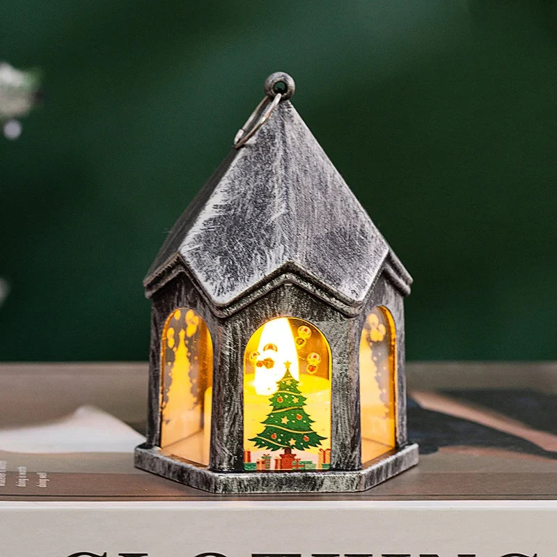 LED Christmas Lantern House-Shaped Flameless