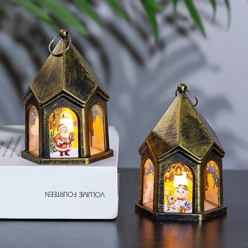LED Christmas Lantern House-Shaped Flameless