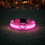 LED Dog Collar USB Rechargeable Three Light Modes Water-Resistant
