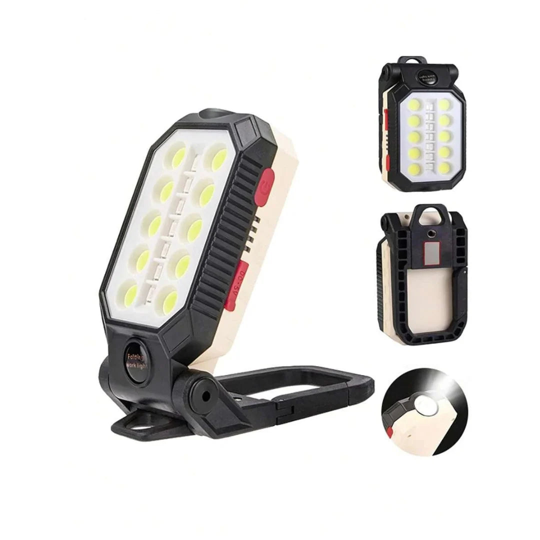 LED Flashlight USB Rechargeable Magnetic Base Adjustable Focus