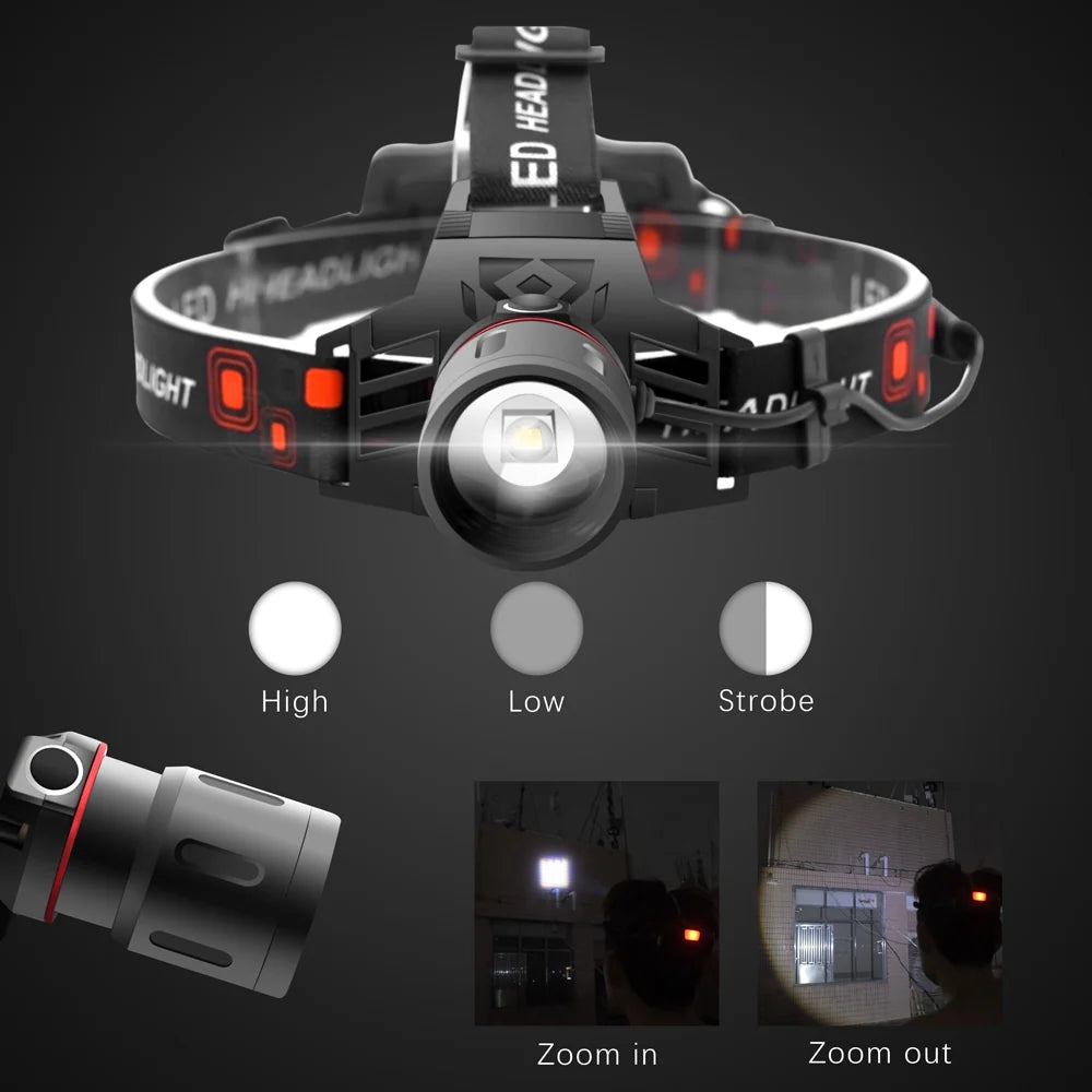 LED Headlamp 3 Light Modes USB Rechargeable