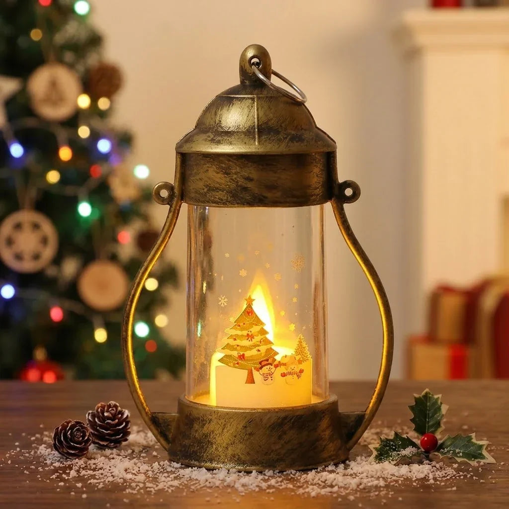 LED Lantern Battery-Powered Christmas Motif