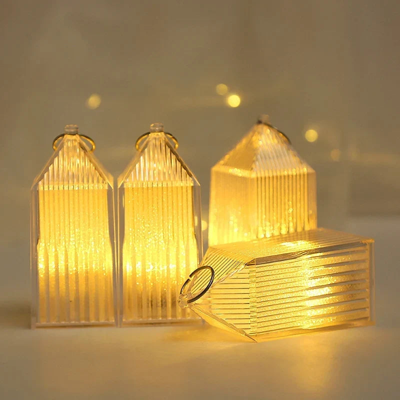 LED Lantern Crystal Finish Portable Warm Light