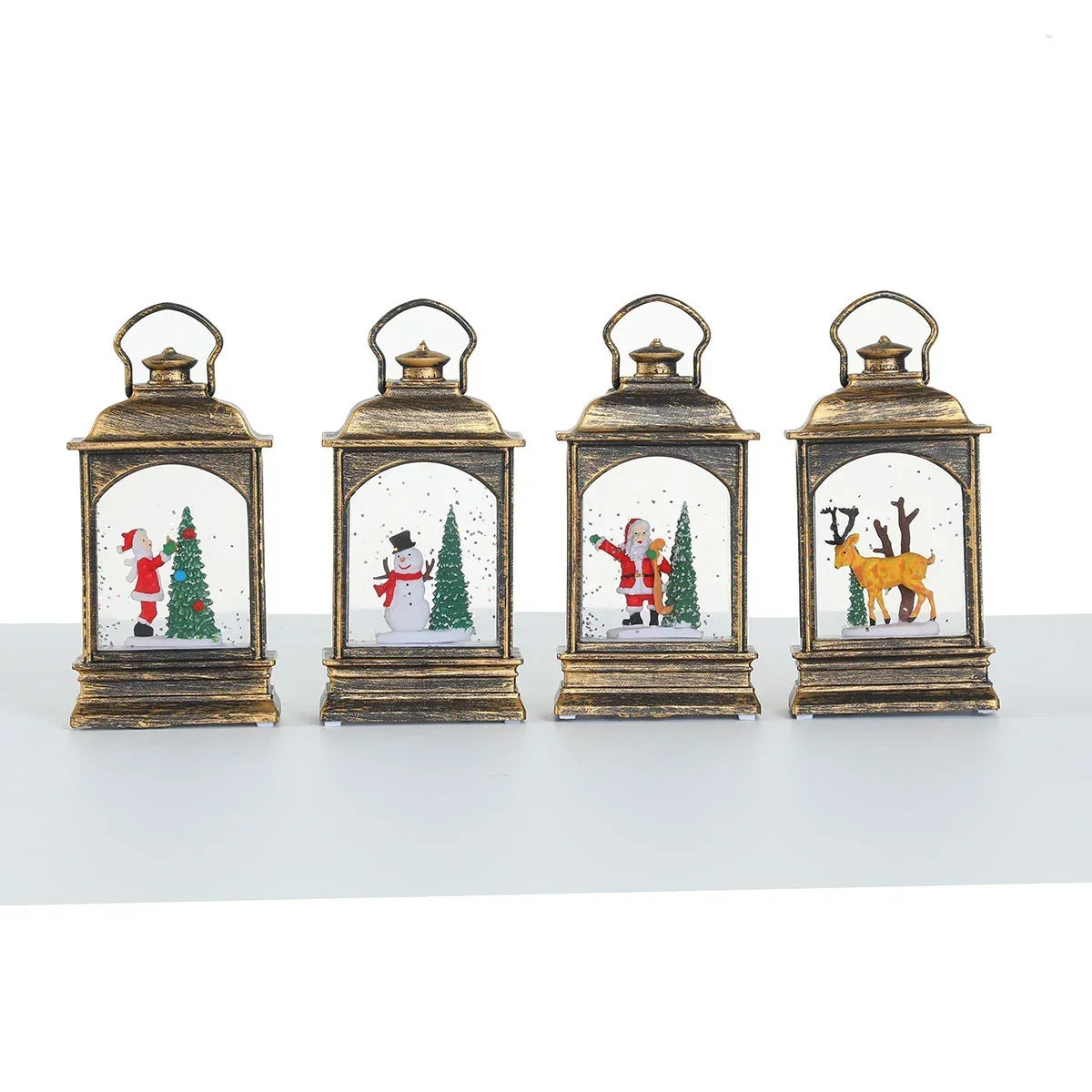 LED Lantern Festive Winter Scene Energy-Efficient