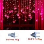 LED Snowflake Curtain Lights 8 Modes IP44 Splashproof
