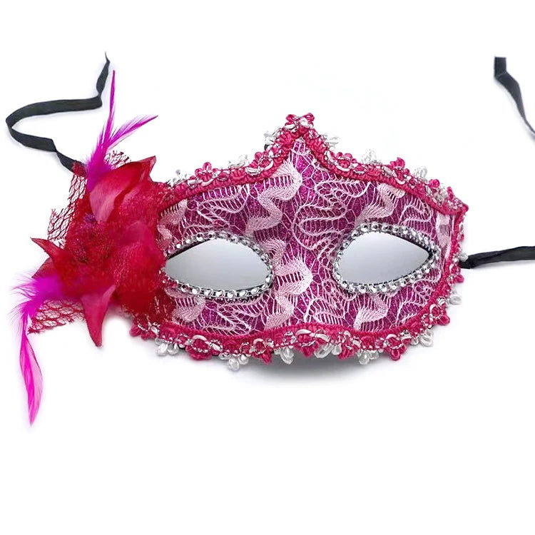 Lace Mask Floral Rhinestone Adjustable Band