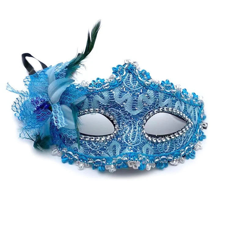 Lace Mask Floral Rhinestone Adjustable Band