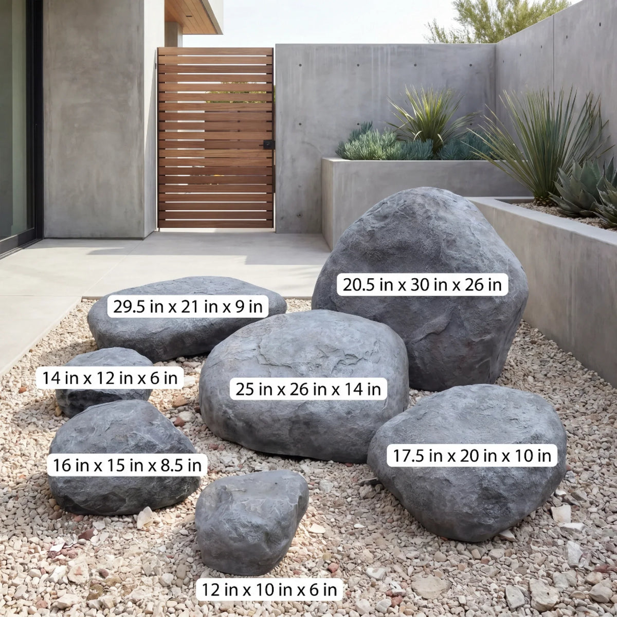 Landscaping Rock Set Fiberglass UV-Resistant Fixture Covers