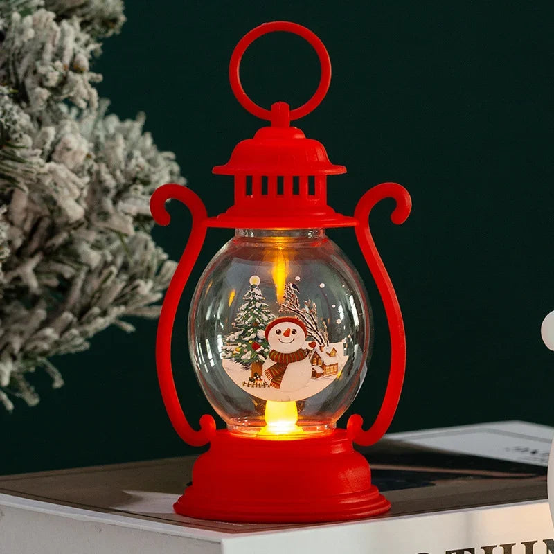 Lantern Glass & Metal Festive Motifs Soft Warm Light