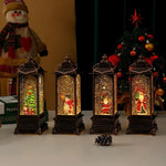 Lantern Snowfall Glitter Effect Battery Operated Metal & Glass