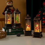 Lantern Snowfall Glitter Effect Battery Operated Metal & Glass
