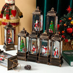 Lantern Snowfall Glitter Effect Battery Operated Metal & Glass
