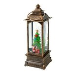 Lantern Snowfall Glitter Effect Metal & Glass Battery Operated
