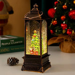 Lantern Snowfall Glitter Effect Metal & Glass Battery Operated