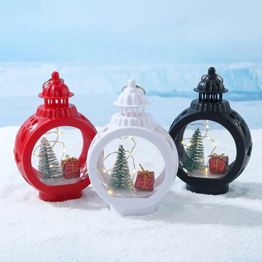Lantern Tabletop Soft Warm LED Tree & Gifts Cutout