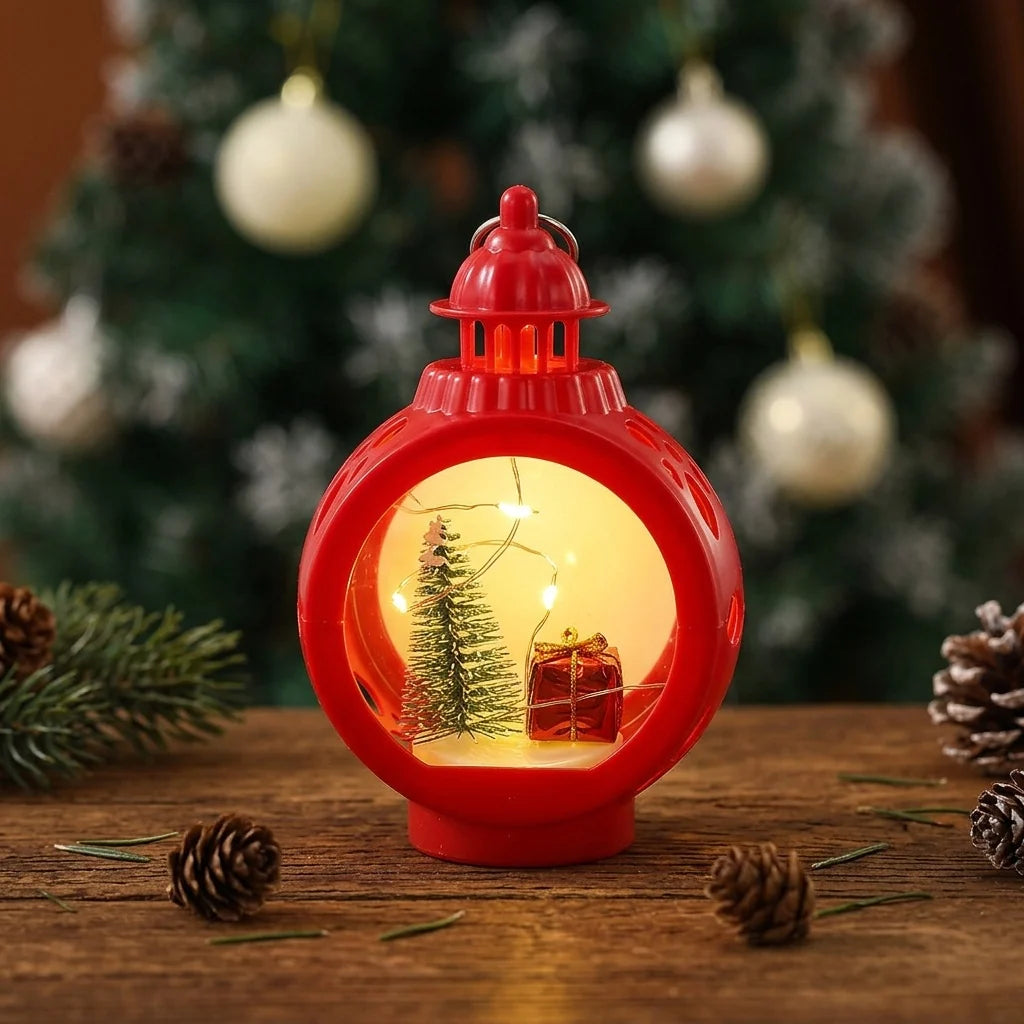 Lantern Tabletop Soft Warm LED Tree & Gifts Cutout