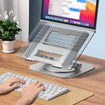 Laptop Stand 360° Rotating Adjustable Aluminum & Silicone Pads