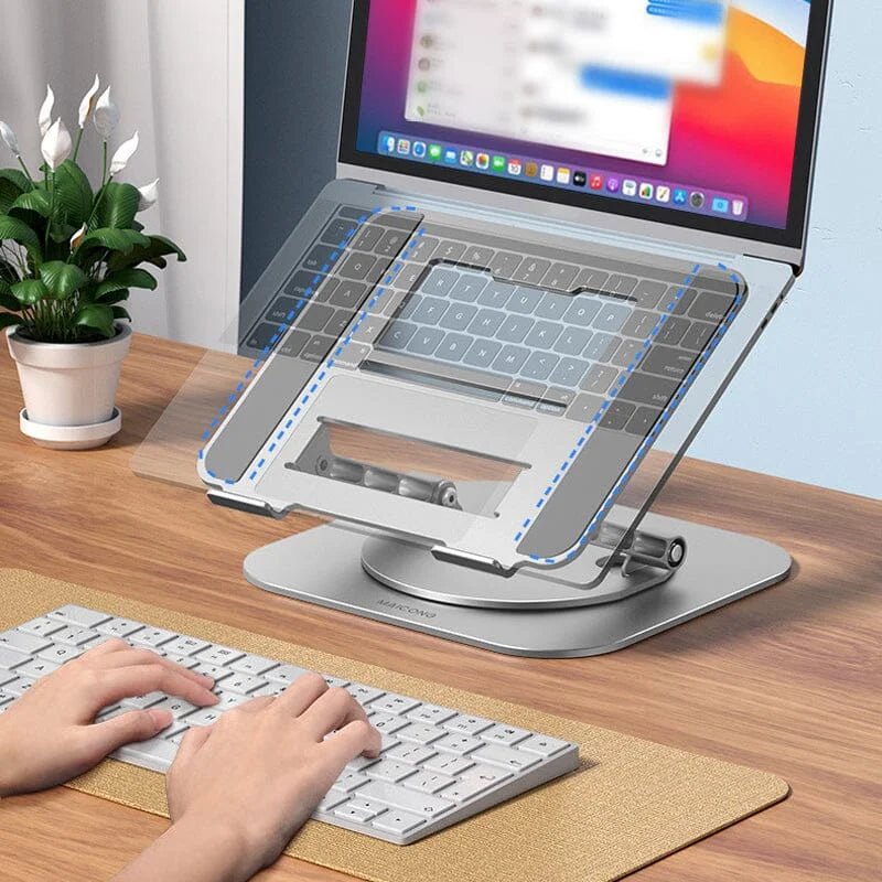 Laptop Stand 360° Rotating & Height-Adjustable Aluminum Non-Slip
