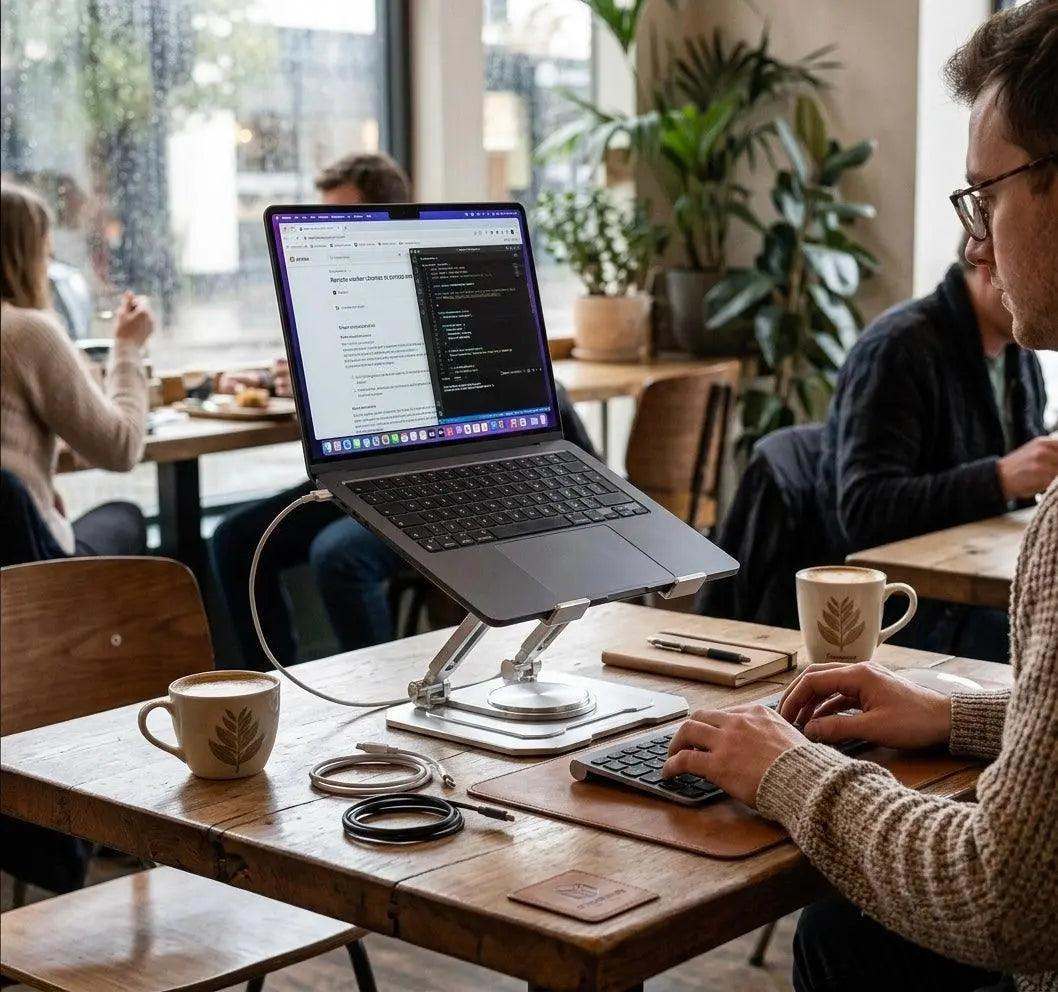 Laptop Stand Adjustable 360-Degree Rotation Foldable Aluminium