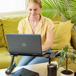Laptop Stand Height-Adjustable Folding Aluminum With Mouse Tray
