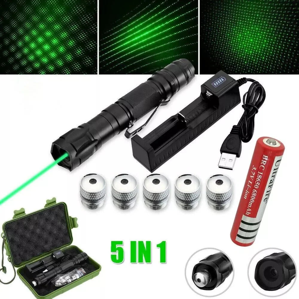 Laser Pointer Green USB Rechargeable Anodized Metal Body