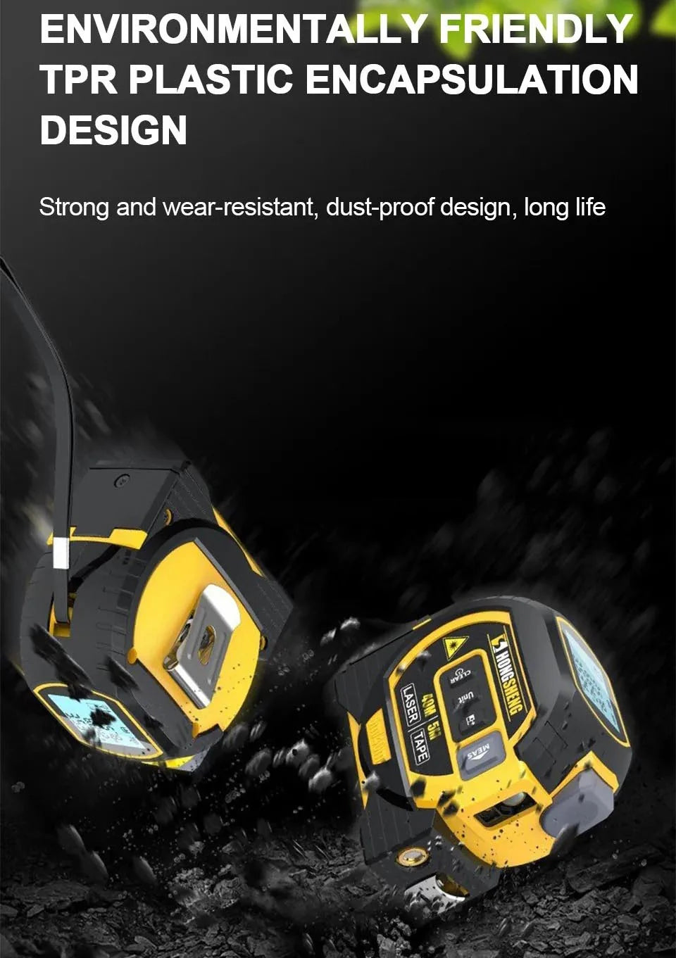 Laser Tape Measure 197 Ft Rangefinder 16 Ft Tape